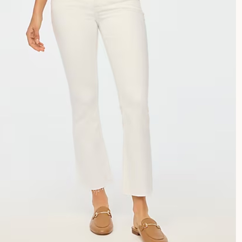 J. Crew Factory White Flare Crop Jeans Tall Size 28 - Picture 2 of 7